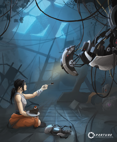 Quintus-Cassius-chell-glados-valve-portal-fan-art-aperture-lab-laboratories-cube.png